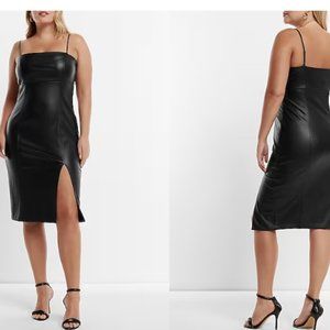 Faux Leather Midi Dress
